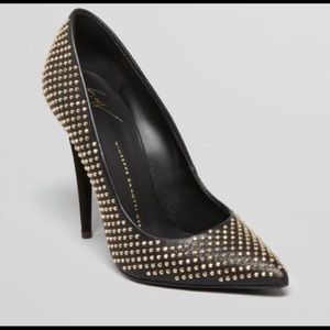 Giuseppe Zanotti Black Studded Leather Pumps